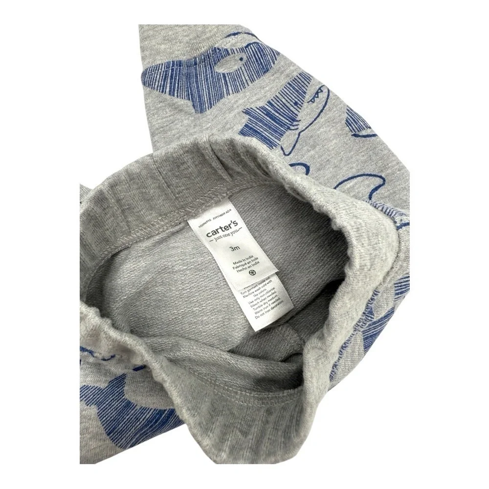Carter’s Blue Hoodie and Gray Whale Print Pants Set